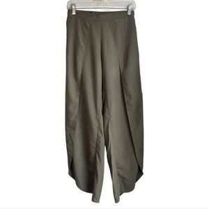 Drew S Olive Green Draped Flowy Wide-Leg Split Tulip Pants Modal Lagenlook